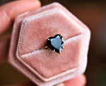 ALVA | 14K Heart Black Onyx Solitaire Ring - Emi Conner Jewelry 