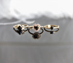 Acacia | 4 mm Heart Black Onyx Twig Engagement Ring - Emi Conner Jewelry 