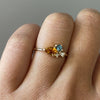 Bella | 14K Citrine, Swiss Blue Topaz and Diamond Mini Cluster ring - Emi Conner Jewelry 