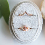 EVA | 3-Stone Pear Morganite and Diamond Ring - Emi Conner Jewelry 