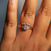 Alexis | 18K Emerald Cut Diamond & Triangle Diamond Ring - Emi Conner Jewelry 