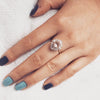 Victoria | 14K Morganite & Diamond Fancy Halo Luxury Ring - Emi Conner Jewelry 
