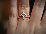 Chelsea - 14K Pear Zambian Emerald & Diamond Accent Ring - Emi Conner Jewelry 