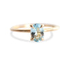 ALVA | 14K 0.7 ct Oval Aquamarine Dainty Solitaire Ring - Emi Conner Jewelry 