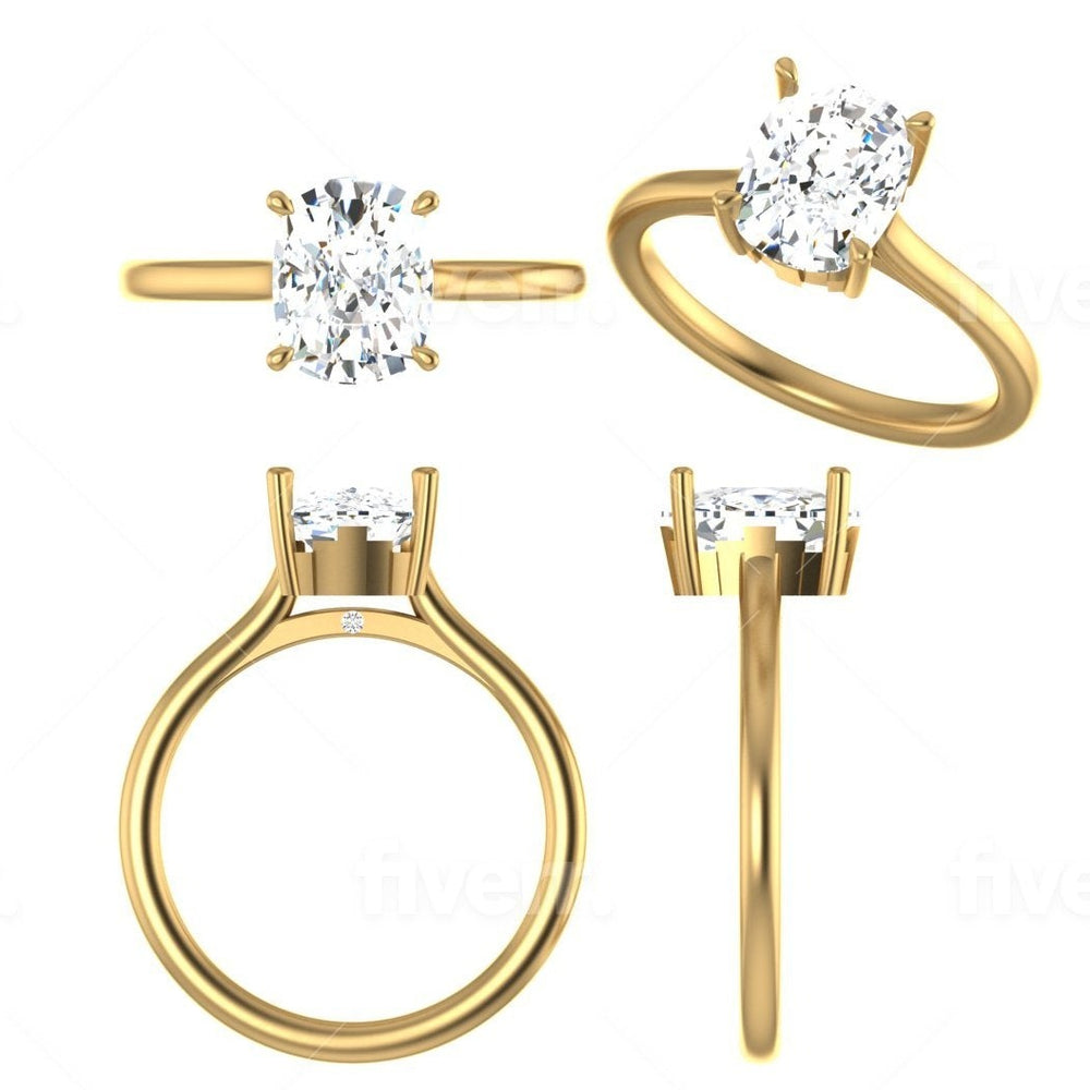 WYN Art Deco | Cushion (Elongated) Solitaire Ring