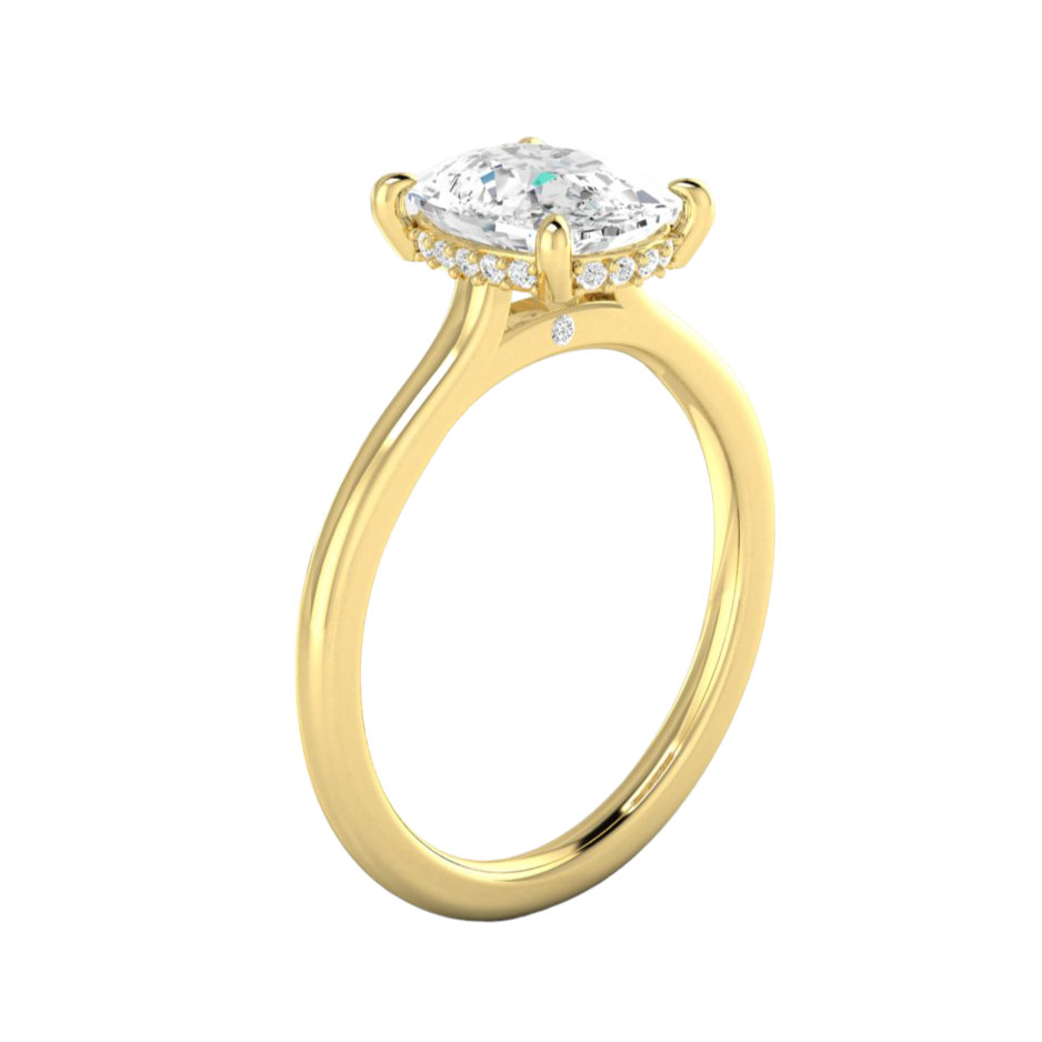 WYN Hidden Halo | Cushion (Elongated) Solitaire Ring