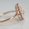 Victoria | 14K Morganite & Diamond Fancy Halo Luxury Ring - Emi Conner Jewelry 