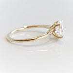 AVA | 8 x 6 mm Oval Moissanite® Dainty Cathedral Solitaire Ring - Emi Conner Jewelry 