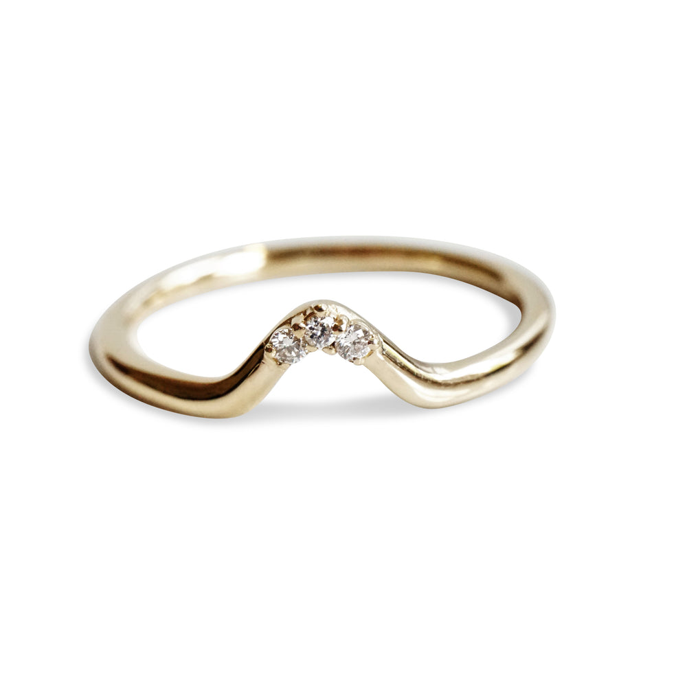 Lily Crown No.1 | 14K Gold & Diamond Contour Band - Emi Conner Jewelry 