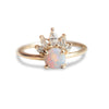 Everett | 14K Round Australian Opal & Diamond Accented Promise Ring