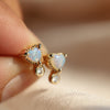 Ariya | 4 mm14K Heart Australian Opal & Diamond Accent Stud Earrings - Emi Conner Jewelry 
