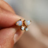 Ariya | 4 mm14K Heart Australian Opal & Diamond Accent Stud Earrings - Emi Conner Jewelry 
