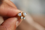 Ariya | 4 mm14K Heart Australian Opal & Diamond Accent Stud Earrings - Emi Conner Jewelry 