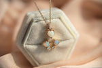 Ariya | 4 mm14K Heart Australian Opal & Diamond Accent Stud Earrings - Emi Conner Jewelry 