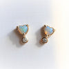 Ariya | 4 mm14K Heart Australian Opal & Diamond Accent Stud Earrings - Emi Conner Jewelry 