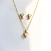 Ariya | 4 mm14K Heart Australian Opal & Diamond Accent Stud Earrings - Emi Conner Jewelry 