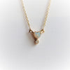 Ariya | 4 mm Heart Australian Opal and Bezel Set Diamond Drop in 14K - Emi Conner Jewelry 