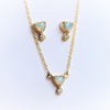 Ariya | 4 mm Heart Australian Opal and Bezel Set Diamond Drop in 14K - Emi Conner Jewelry 