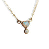 Ariya | 4 mm Heart Australian Opal and Bezel Set Diamond Drop in 14K - Emi Conner Jewelry 