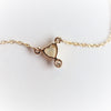 Ariya | 4 mm Heart Australian Opal and Bezel Set Diamond Drop in 14K - Emi Conner Jewelry 