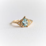 Carrie | Pear Cut Aquamarine