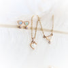 Ariya | 4 mm Heart Australian Opal and Bezel Set Diamond Drop in 14K - Emi Conner Jewelry 