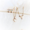 Ariya | 4 mm Heart Australian Opal and Bezel Set Diamond Drop in 14K - Emi Conner Jewelry 