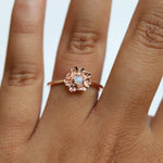 Peony No.2 | 14K Australian Opal Peony Ring - Emi Conner Jewelry 