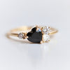 Brie | 14K Heart Black Onyx & Moissanite Cluster Ring - Emi Conner Jewelry 