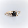 Brie | 14K Heart Black Onyx & Moissanite Cluster Ring - Emi Conner Jewelry 