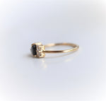 Brie | 14K Heart Black Onyx & Moissanite Cluster Ring - Emi Conner Jewelry 
