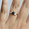 Brie | 14K Heart Black Onyx & Moissanite Cluster Ring - Emi Conner Jewelry 