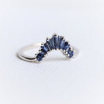 Ophelia Lab Created Blue Sapphire Baguette Contour Band