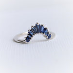 Ophelia Lab Created Blue Sapphire Baguette Contour Band