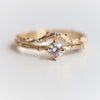 Acacia | 4 mm Round Moissanite Twig Engagement Ring - Emi Conner Jewelry 