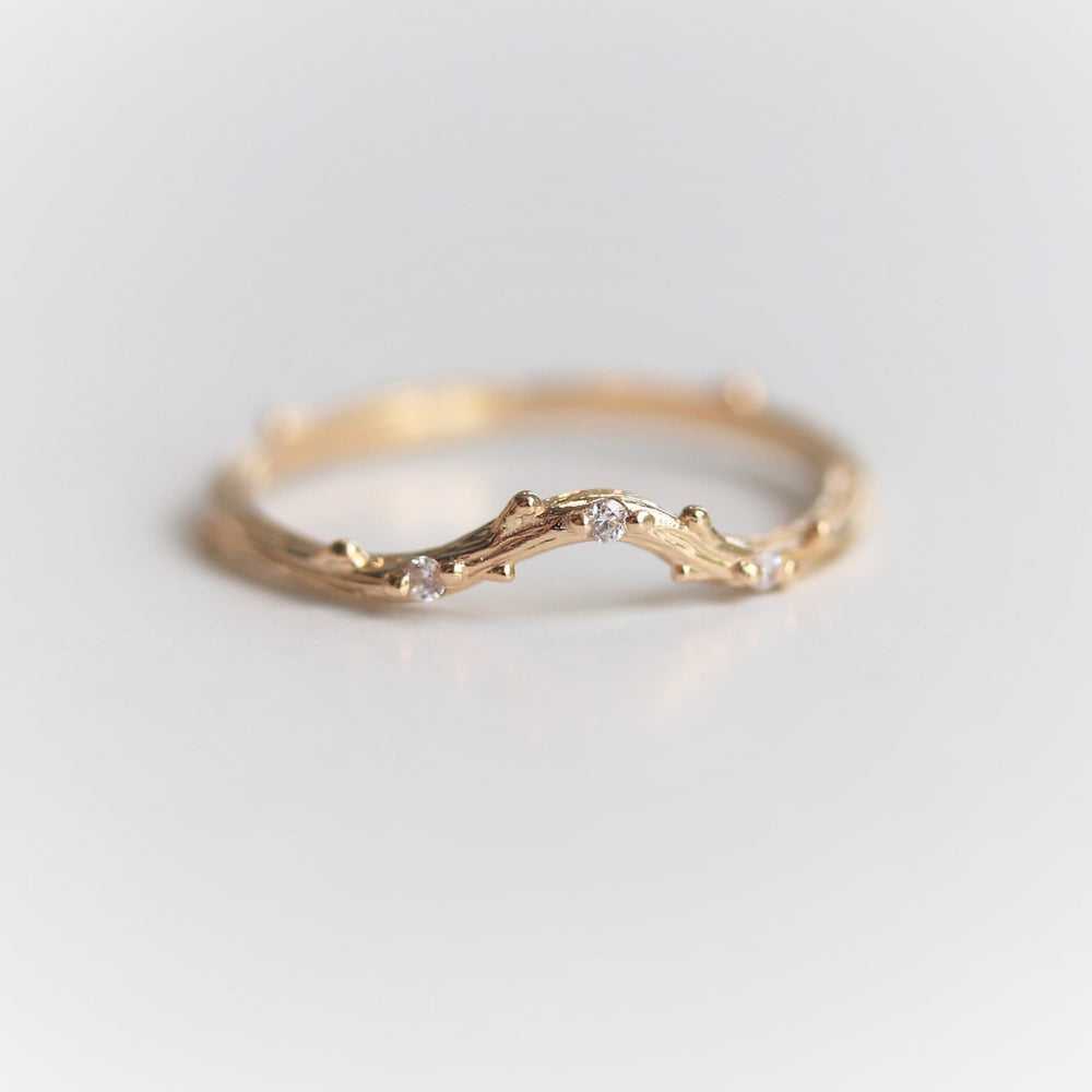 Acacia | Twig Diamond Curve Band - Emi Conner Jewelry 