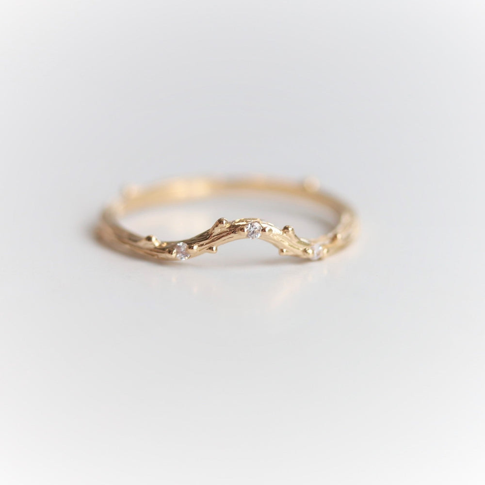 Acacia | Twig Diamond Curve Band - Emi Conner Jewelry 