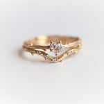 Acacia | 4 mm Heart Moissanite Twig Engagement Ring - Emi Conner Jewelry 