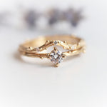 Acacia | 4 mm Round Moissanite Twig Engagement Ring - Emi Conner Jewelry 