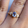 Carrie | Oval Cut North/South Prong Blue Sapphire