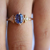 Carrie | Oval Cut North/South Prong Blue Sapphire