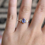 Carrie | Oval Cut North/South Prong Blue Sapphire