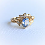 Carrie | Oval Cut North/South Prong Blue Sapphire