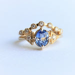 Carrie | Oval Cut North/South Prong Blue Sapphire