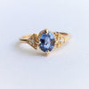 Carrie | Oval Cut North/South Prong Blue Sapphire