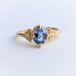 Carrie | Oval Cut North/South Prong Blue Sapphire