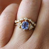 Carrie | Oval Cut North/South Prong Blue Sapphire