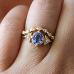 Carrie | Oval Cut North/South Prong Blue Sapphire