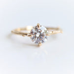 Acacia | 7 mm Round Moissanite Twig Engagement Ring - Emi Conner Jewelry 