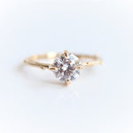 Acacia | 7 mm Round Moissanite Twig Engagement Ring - Emi Conner Jewelry 